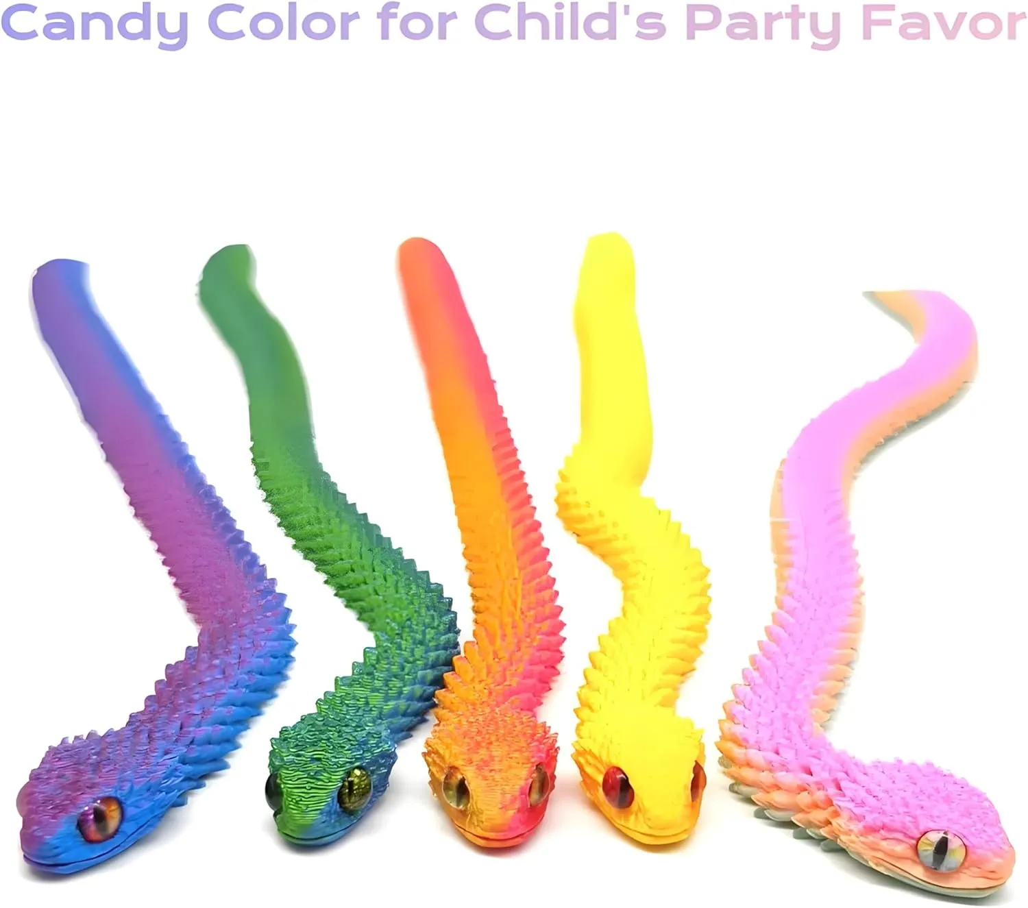 Home Office Tabletop Decor 9 PCS 3D effluent crowbar Printed Articulated Snakes, 12'' Movable Joint Fidget Viper Animal Model, Creative Ornaments Toys for Easter 