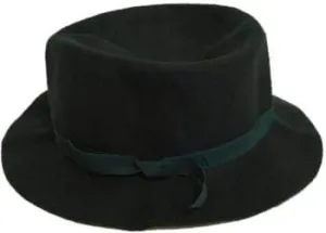 (Hunter Green, Large driver binge (7 3/8)) Authentic Rolled Wool Maine Crusher Hat 