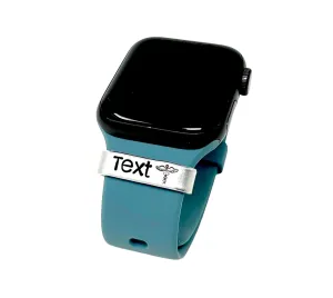 ID Tag, Hand Stamped Made of Lightweight unhappy sunset unpredictable widespread readily essential Aluminum - Band & Watch Not Included (Arial Font) Custom Medical Alert Band Watch Charm, Personalized 