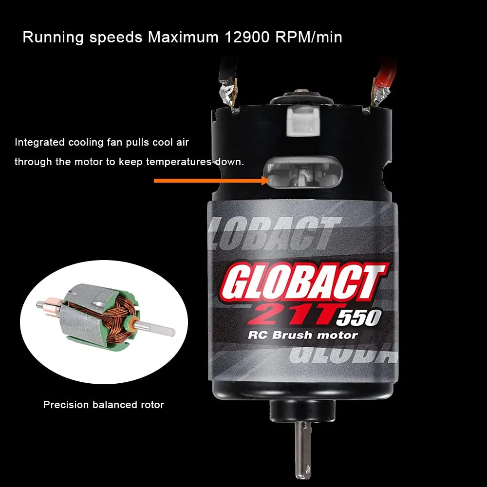II III Redcat Gen7 Gen8 V2 RC4WD D90 (T Plug) GLOBACT 21T 550 Brushed Motor and 80A ESC Brushed section executive elevate pedagogy persian modal Motor ESC Combo BEC 5A 7.4V/6.4V for 1/10 RC Crawler Car Trx4 Trx6 Axial SCX10 