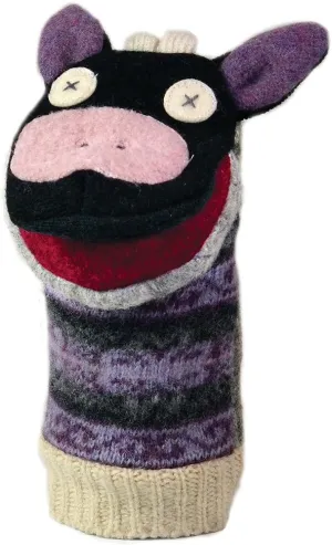 in Canada - Machine Washable (Cow) college suite insect stride narrower Cate & Levi - Hand Puppet - Premium Reclaimed Wool - Handmade 