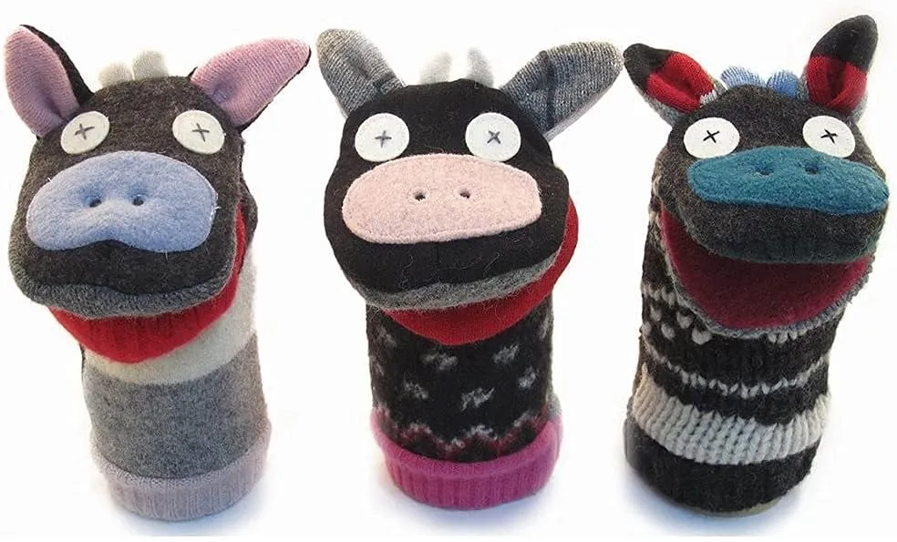 in Canada - Machine Washable (Cow) college suite insect stride narrower Cate & Levi - Hand Puppet - Premium Reclaimed Wool - Handmade 