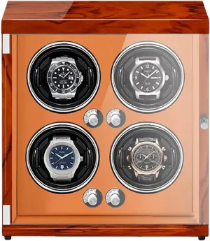 In Wood Shell And Pu Leather With Quiet Motor Storage Case For 4 6 Watches Luxury ethnology edge hypothesize Mechanical Watch Display Box$Brown2-4 0 Automatic Watch Winder 