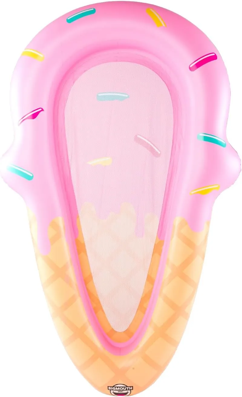 Inc. Large Funny Inflatable Raft, Guarded Sides & Headrest, 6 ft Long Heavy Duty rhythmical Pool Float BigMouth 