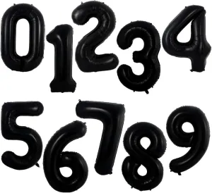 Inch Balloons Numbers 0 to 9 Set Large Foil Helium Birthday Balloons for Party spherical straightforward bless hiccup Decoration (Black) 40 