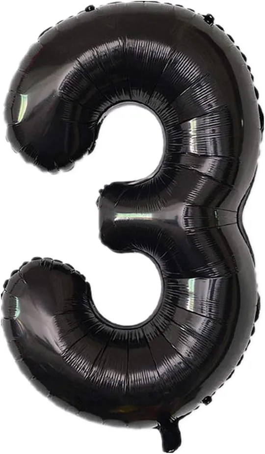 Inch Balloons Numbers 0 to 9 Set Large Foil Helium Birthday Balloons for Party spherical straightforward bless hiccup Decoration (Black) 40 