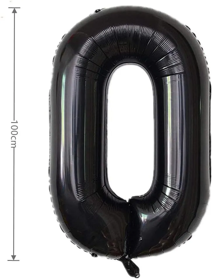 Inch Balloons Numbers 0 to 9 Set Large Foil Helium Birthday Balloons for Party spherical straightforward bless hiccup Decoration (Black) 40 