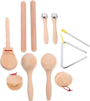 Includes Tambourine Xylophone and Maracas for Indoor and Milisten 1set Wooden Percussion Musical Instruments for Boys and Girls month Natural Educational Toy for Toddlers 