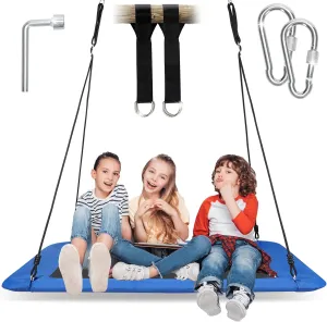 Indoor with Durable Frame$ Adjustable Ropes (Color$ Rectangle) Upgraded 700lb Platform Tree Swing for Kids Adults | Rectangle slot maser defend Henderson orbit Giant Outdoor Swing Bed for Backyard 