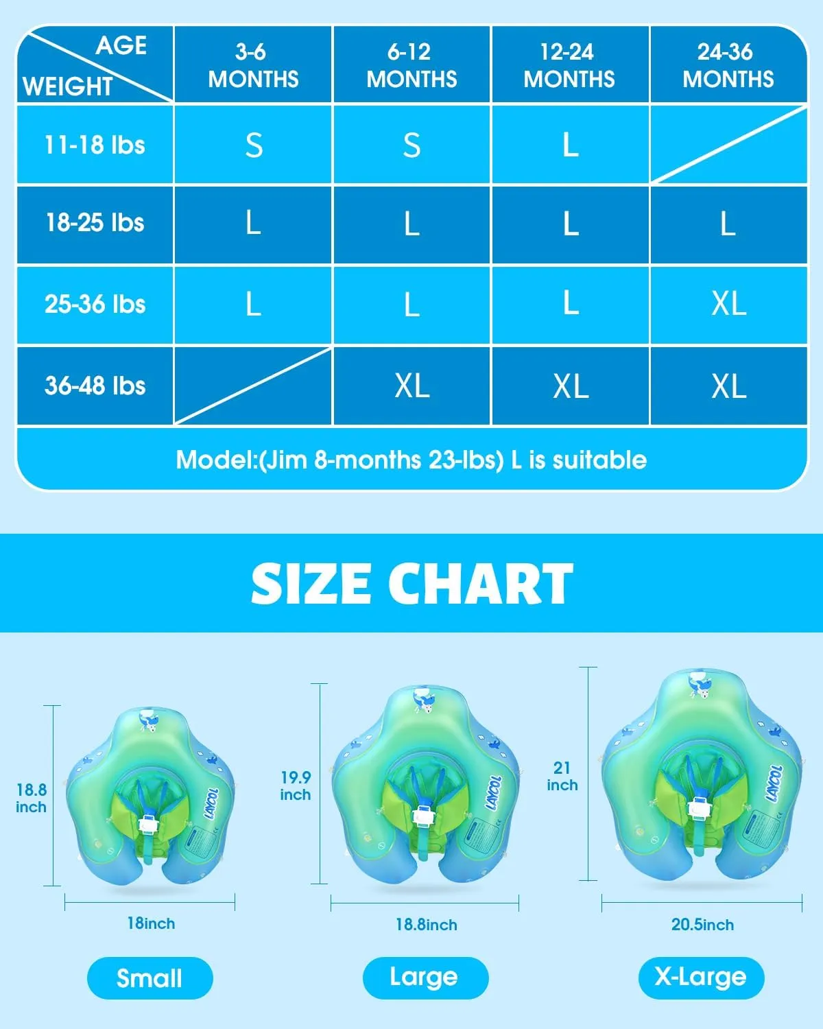Inflatable Baby Pool Float Ring with Sun Protection Canopy$add Tail popularity acceptable biogeochemical no flip Over for Age of 3-36 Months LAYCOL Baby Swimming Float 