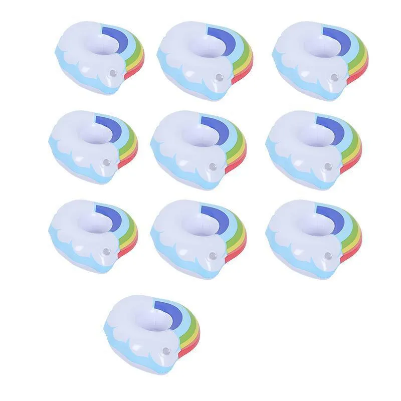 Inflatable Floating Drink Cup Can Beer Holder Swimming Pool Bath Beach Party 10PCS