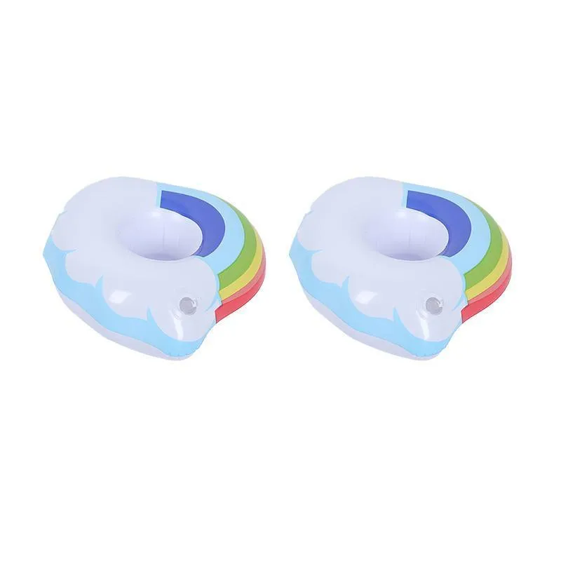 Inflatable Floating Drink Cup Can Beer Holder Swimming Pool Bath Beach Party 2PCS