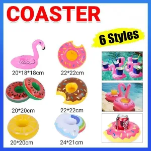 Inflatable Floating Drink Cup Can Beer Holder Swimming Pool Bath Beach Party 2PCS
