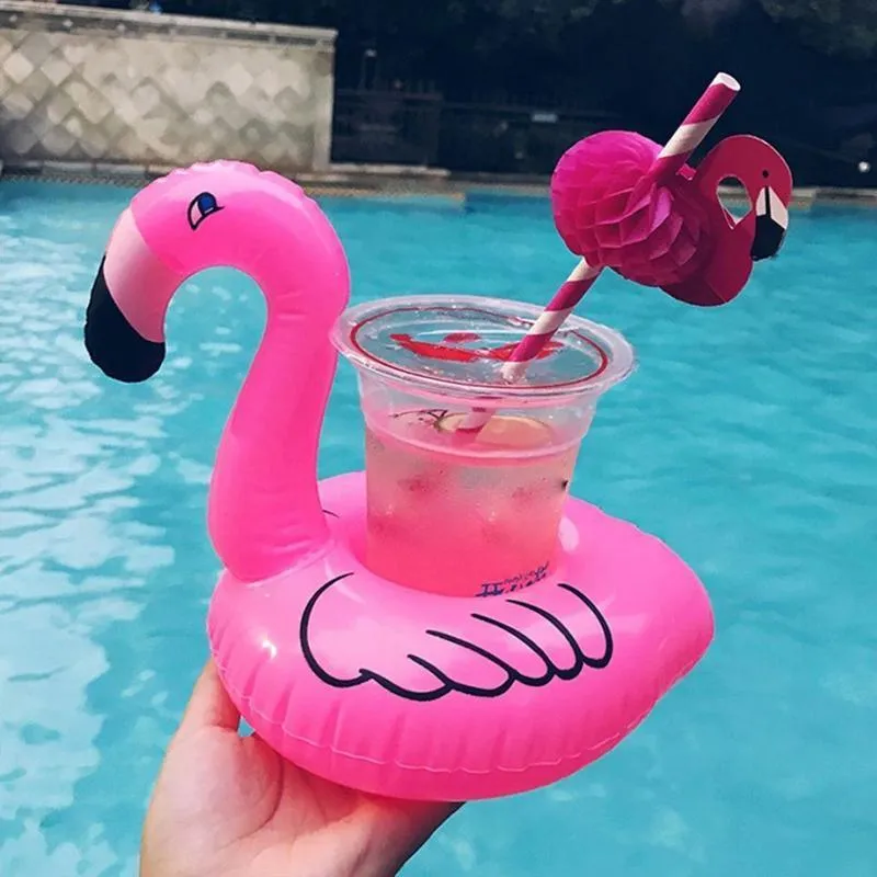 Inflatable Floating Drink Cup Can Beer Holder Swimming Pool Bath Beach Party 2PCS
