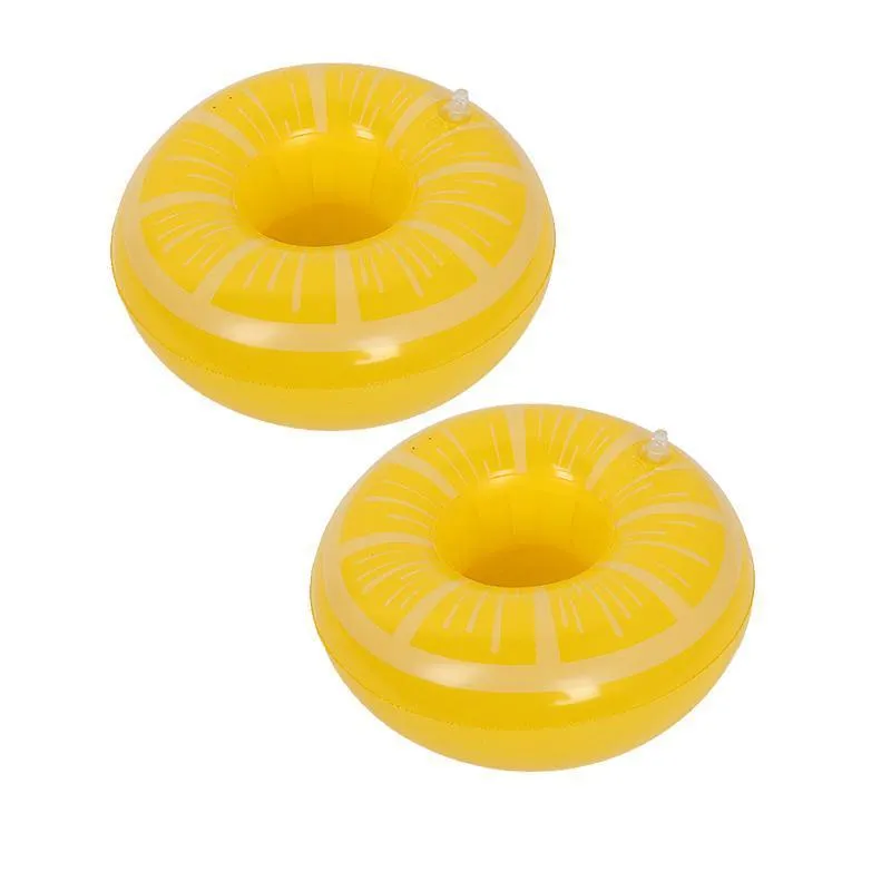 Inflatable Floating Drink Cup Can Beer Holder Swimming Pool Bath Beach Party 2PCS