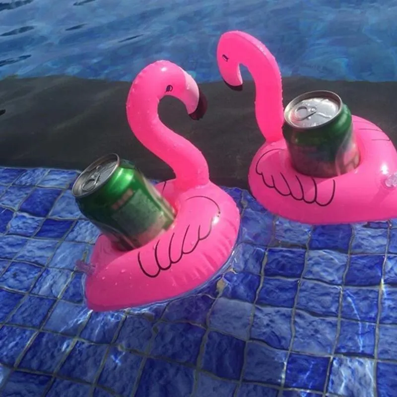 Inflatable Floating Drink Cup Can Beer Holder Swimming Pool Bath Beach Party 2PCS