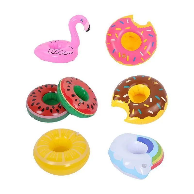 Inflatable Floating Drink Cup Can Beer Holder Swimming Pool Bath Beach Party 2PCS