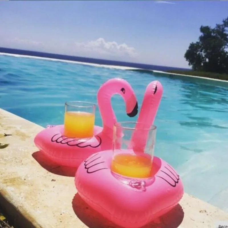 Inflatable Floating Drink Cup Can Beer Holder Swimming Pool Bath Beach Party 2PCS