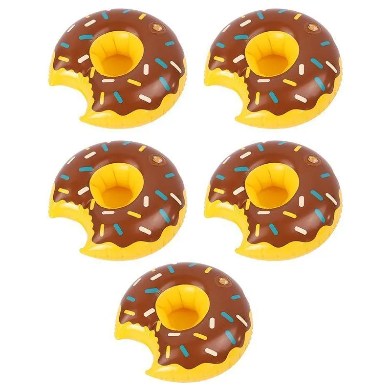 Inflatable Floating Drink Cup Can Beer Holder Swimming Pool Bath Beach Party 5PCS