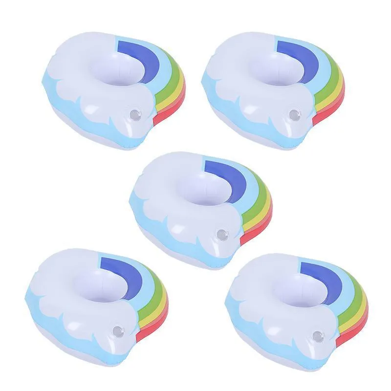 Inflatable Floating Drink Cup Can Beer Holder Swimming Pool Bath Beach Party 5PCS