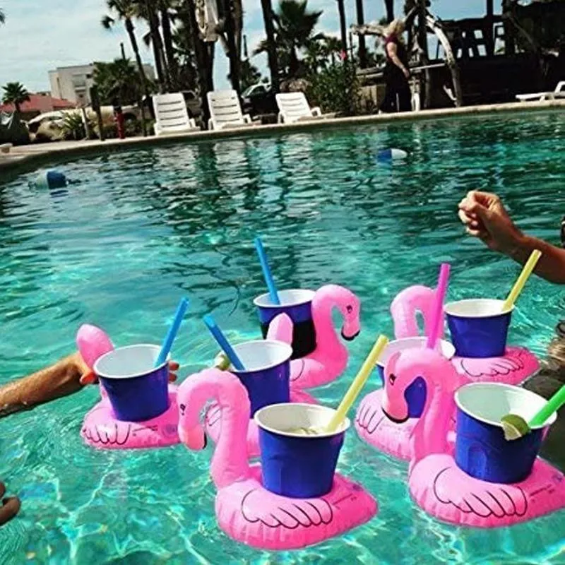 Inflatable Floating Drink Cup Can Beer Holder Swimming Pool Bath Beach Party