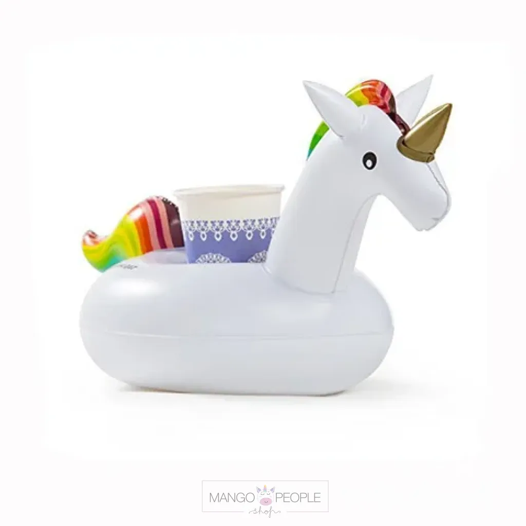 INFLATABLE UNICORN POOL BEACH DRINK CUP HOLDER FLOAT