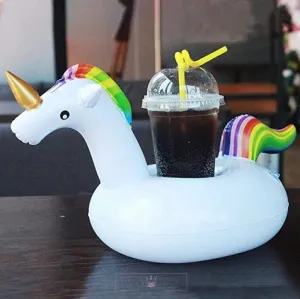 INFLATABLE UNICORN POOL BEACH DRINK CUP HOLDER FLOAT