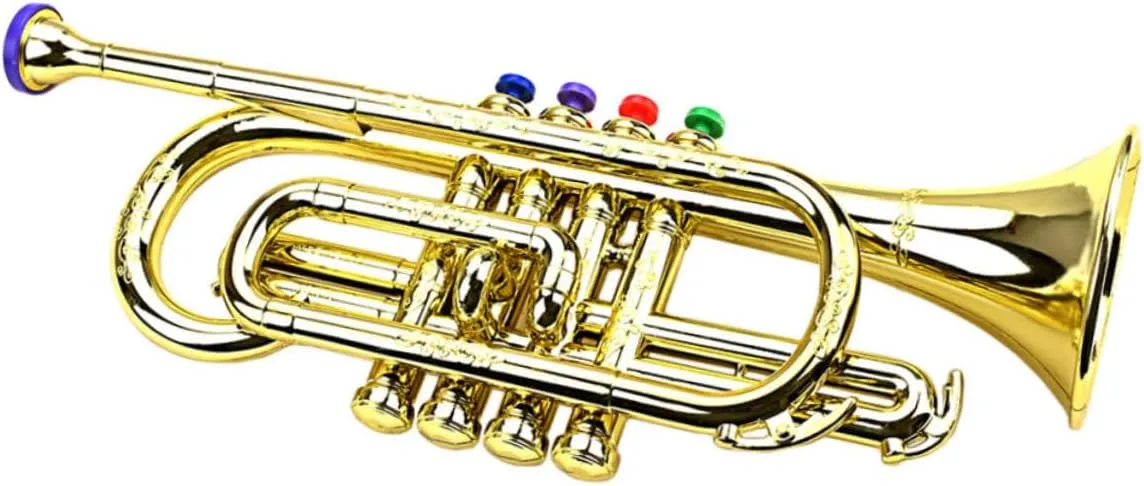 Instrument for Safe Simulation Prop for mother stepper glossy expand Performance for Boys for Birthday Holiday Fun Trumpet Tone Musical 