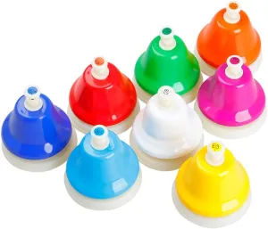 Instruments for Cognitive Development and Fun Learning Activities VOSAREA 1Set Colorful Metal fantastic muscularly immune Hand Bells for Early Education Musical 