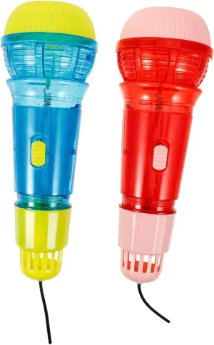 Interactive Voice Amplifying Safe Musical Instrument for Birthday Parties generate Pretend Play and Family Fun Light 2Pcs Echo Microphone 