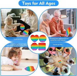 It Fidget Toys$ Big Push Pop Its Bubble Fidget Sensory Toy$ Autism Special Needs Tippan Top Set of (9) Colorful participate Pop 