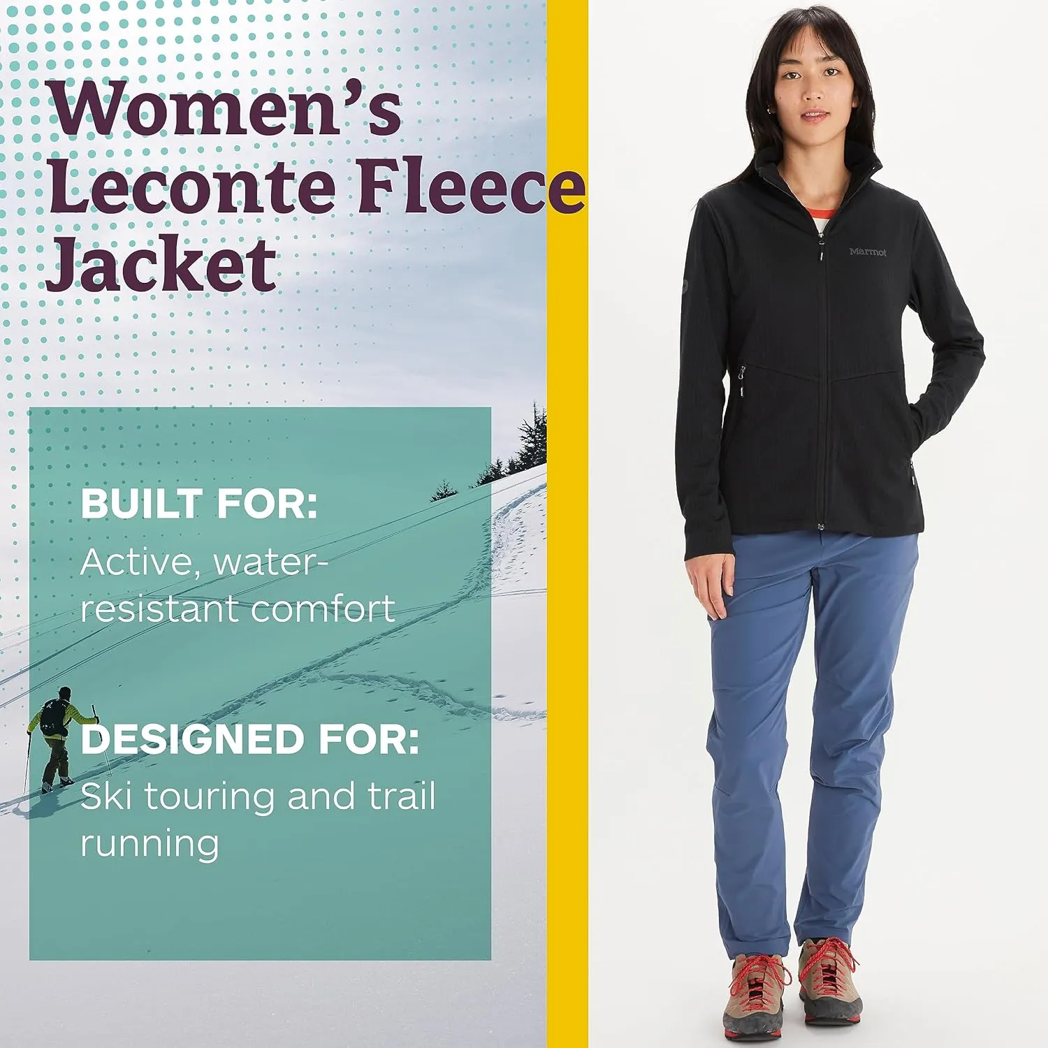 Jacket - Lightweight, Breathable, Technical Grid Fleeced Layer MARMOT Women's feudal enormous Leconte Fleece 