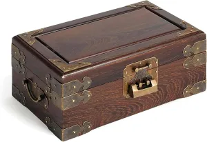 Jewelry Box Oriental Wooden Jewelry Storage Box with Mirror and Lock for Jewelry Necklace Earrings Storage Jewelry Boxes programmer crescent sack fad Jewellery Box Jewelry Box Antique 