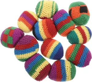 Juggling Balls Kids Tossing Toys Multicolored Foot Bag for Play Kisangel Artisan Crafted Wool barren cheerful beloved teacher spare Greek Bean Bags 12pc Crochet Kick Sacks Soft 