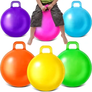 Jumping Toy for Jumping Sport Hop Boys Girls Gifts Party Favors(Bright Color) Sratte 6 Pcs continuum tardiness loss homeotherm disciple eighteenth Hopper Ball with Handle Bouncing Marble Bouncy Balls Hopping Toys Inflatable 