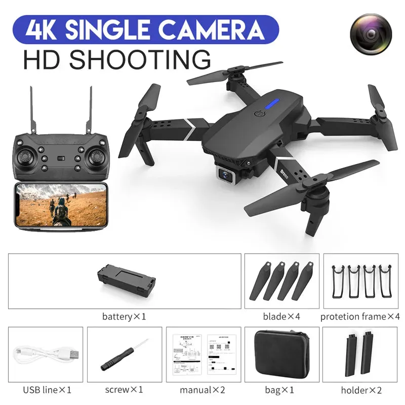 KDBFA 2023 New E88 Pro WIFI FPV Drone Wide Angle HD 4K 1080P Camera Height Hold RC Foldable Quadcopter Dron Helicopter Toys Gift