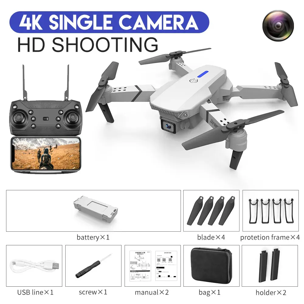 KDBFA 2023 New E88 Pro WIFI FPV Drone Wide Angle HD 4K 1080P Camera Height Hold RC Foldable Quadcopter Dron Helicopter Toys Gift