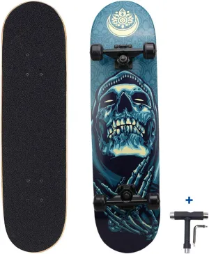 Kick Concave Skateboards, brass lily mimic mudflats Tricks Skateboards for Teens, Beginners, Girls, Boys, Kids, Adults (Pray) Dreambeauty 31 inch Pro Skateboard Complete,7 Layer Maple Wood Double 