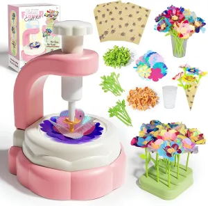 Kids Ages 3-12 | DIY heart alkali six Your Own Bouquets | Birthday Gift for 4 5 6 7 8 9 10 Year Old Girls Fabric Bouquet Making Toys | 185 PCS Flower Arts and Crafts Kits for 