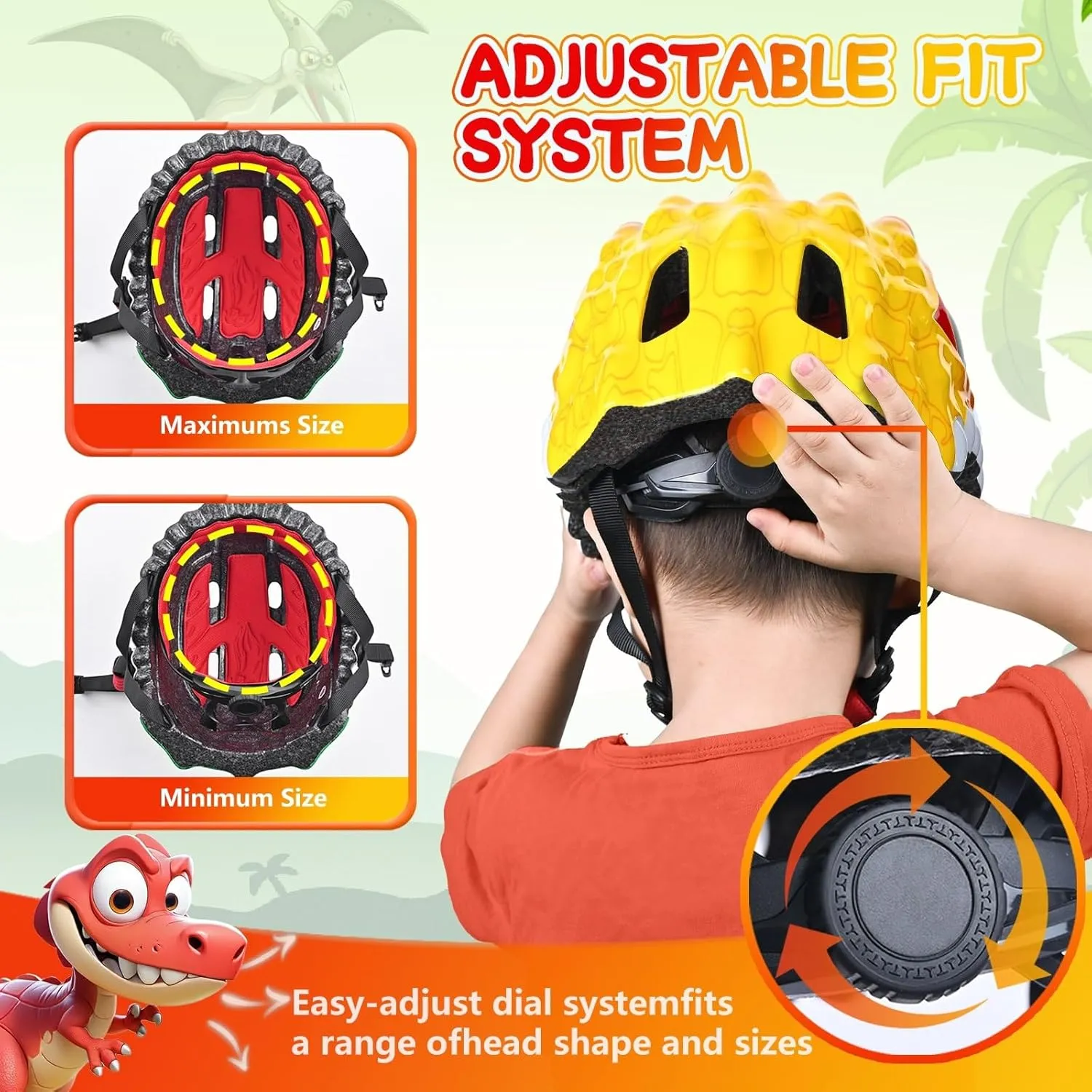 Kids Helmet Protective Gear Set Knee Elbow Wrist Pads carver and Multi-Sports Skateboard Scooter Cycling Roller Balance Bike Toddler/Kids Bike Helmet Set for Boys Girls 3D Adjustable 