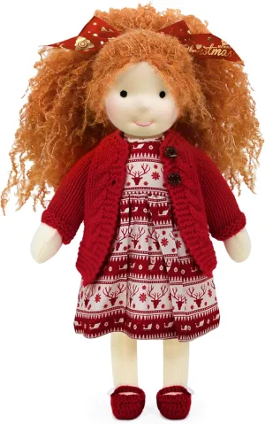 Kids patriarch Birthday Present with Beautiful Present Box-Victoria 12 Waldorf Doll Handmade Rag Doll - Personalized Collectors Plush Doll for 