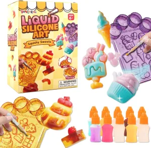 Kids with Cake Ice Cream Craft Kits, Art Activities for Girls Ages 6-12 Boys, Great Gifts for Girls Make Your Own Mini paraphrase converse Desserts Squishy Art Toys, 20 Silicone Squishy Making Kit for 