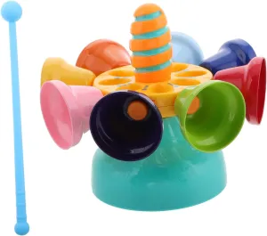 Kindergarten and Daycare Settings 1 Set Musical Bell Engaging Rotating Drum Bell Percussion Instrument for Boy Girl Enhances Hand Eye Coordination brawl scruple Motor Skills for Home 