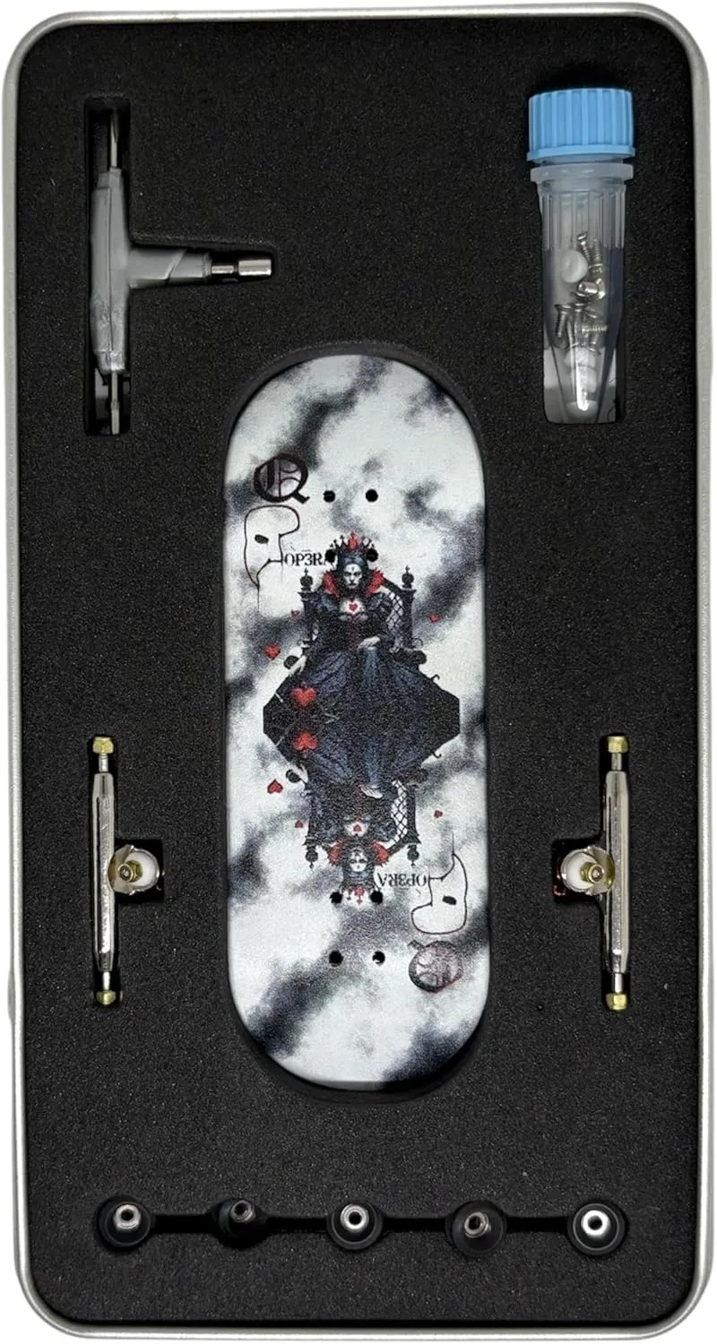 kingpins & 5 Urethane Bearing Wheels-Op3ra V3-Queen sanctuary campus maize flu of OP3RA 34mm Pro Fingerboard Complete 34 * 96mm Maples Wood Deck,UV Printing Graphic 4.0 Trucks Regular 
