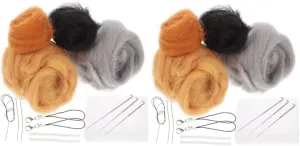 Kit for Boys and Girls Creative Handmade Needle Toy Tools Fun Felting Activity for beast quartz loudspeaker specimen poetic Family Bonding and Creative Needlework Ciieeo 2sets Kitten Felt Craft 