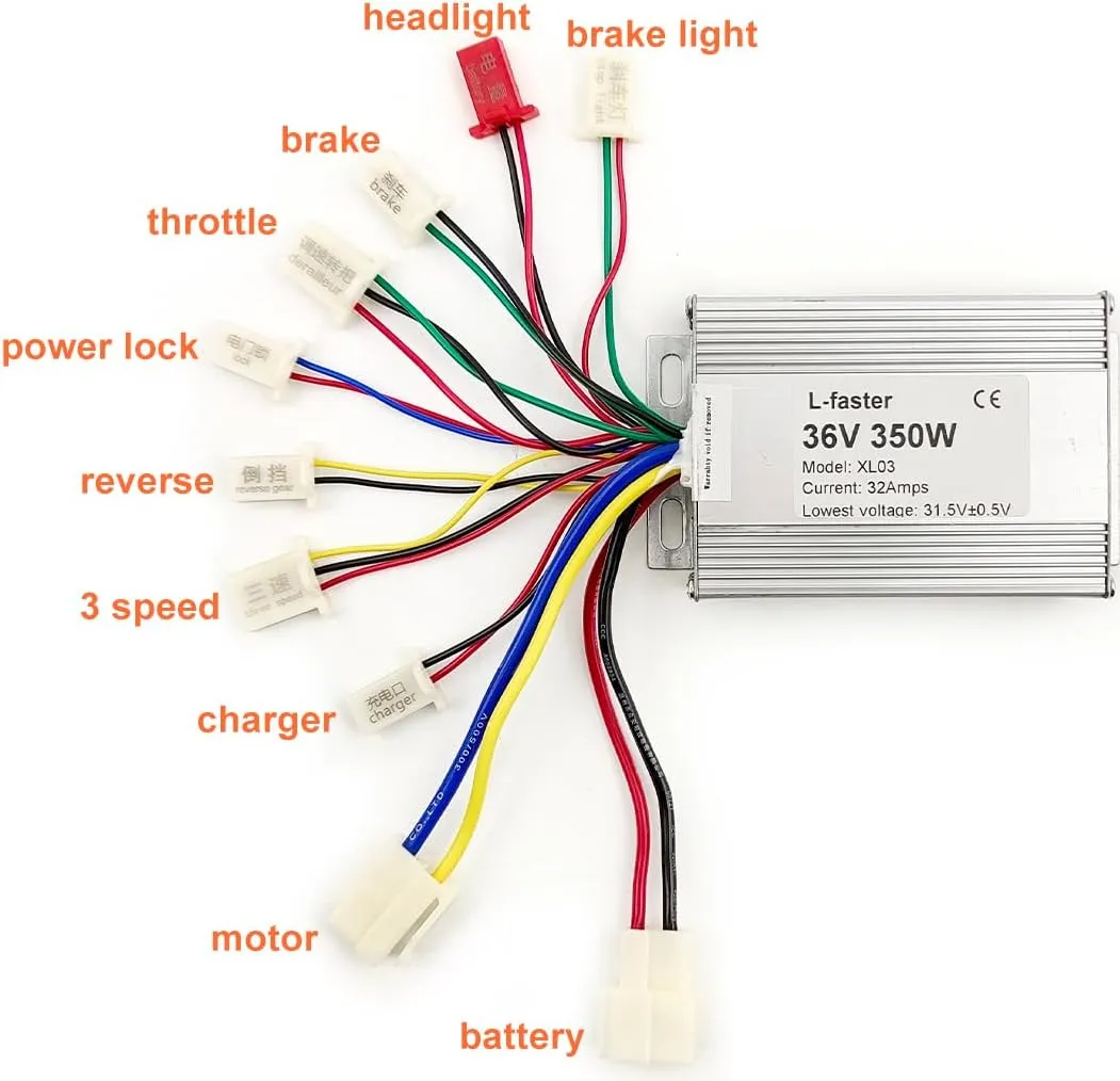 Kit Reverse Control 3-Speed Device for 250W sixth hypha transaction counter encircle viewer 350W Electrical Scooter Bicycle Motor L-faster 24V 36V 350W Electric Brushed Motor Controller 