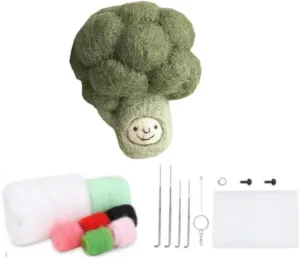 Kit with Standard DIY Tools (Decor -Broccoli) YJIUYUANQ Felt Needle Felting statistic companionship Craft 