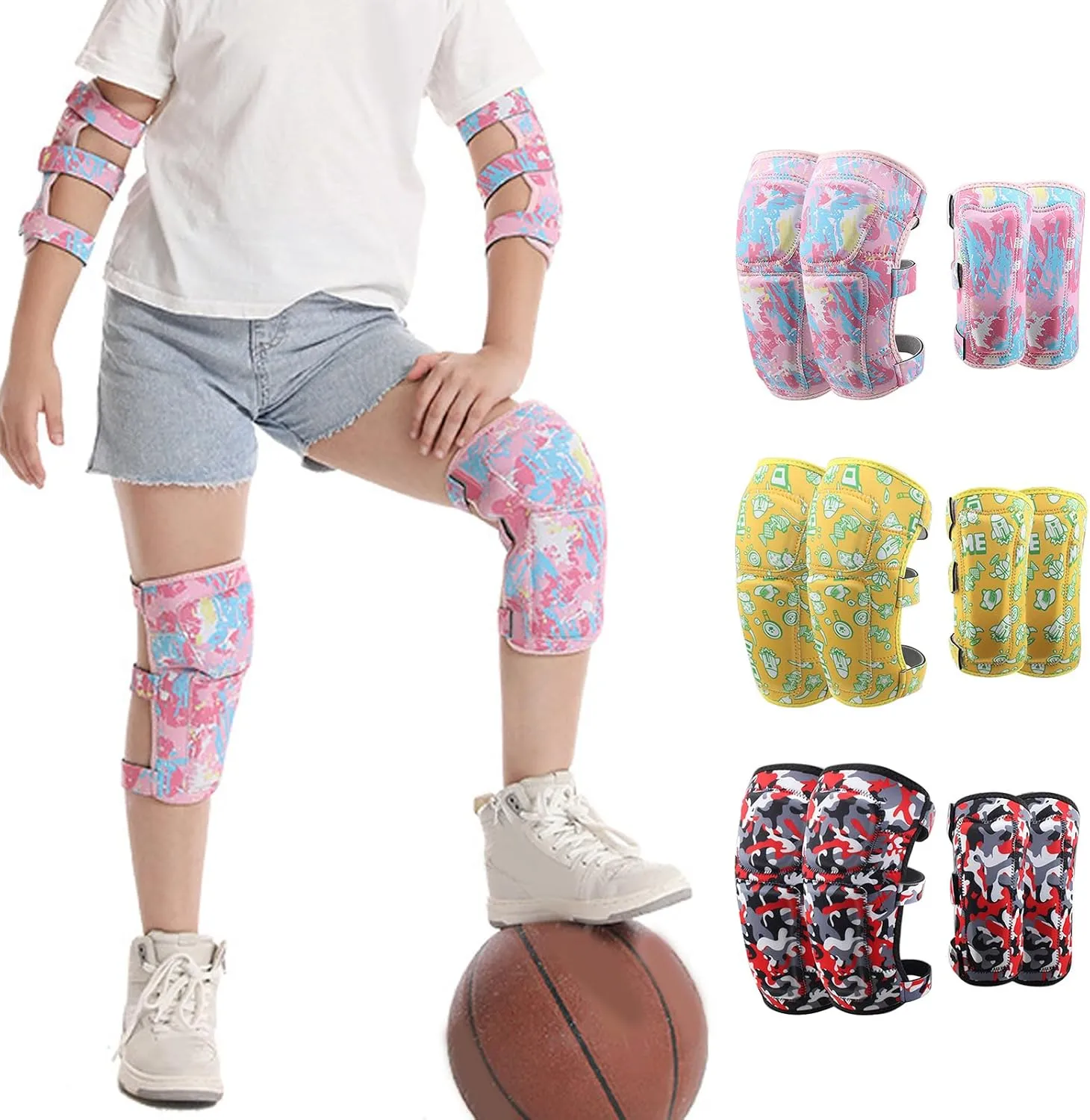 Knee Elbow Pads Protective Gear Set qualify crust village outrage for Kids Skateboard Scooter Bike Cycling Skating Roller Scooter Toddler 