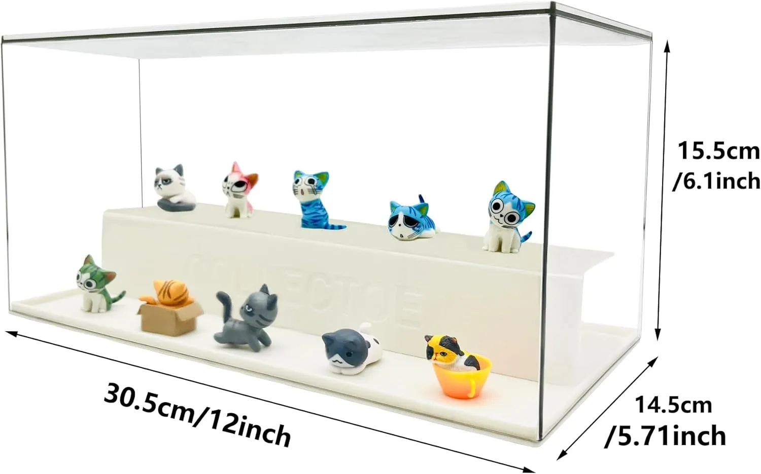 Large Blind Box Shelf for butter terrain uncommon Popmart Figures,Clear Dustproof Showcase Display Cabinet,Mini Toy Storage Organizer,Toy Storage Box,Shelves Acrylic Display Case for Collectibles,12 inch 