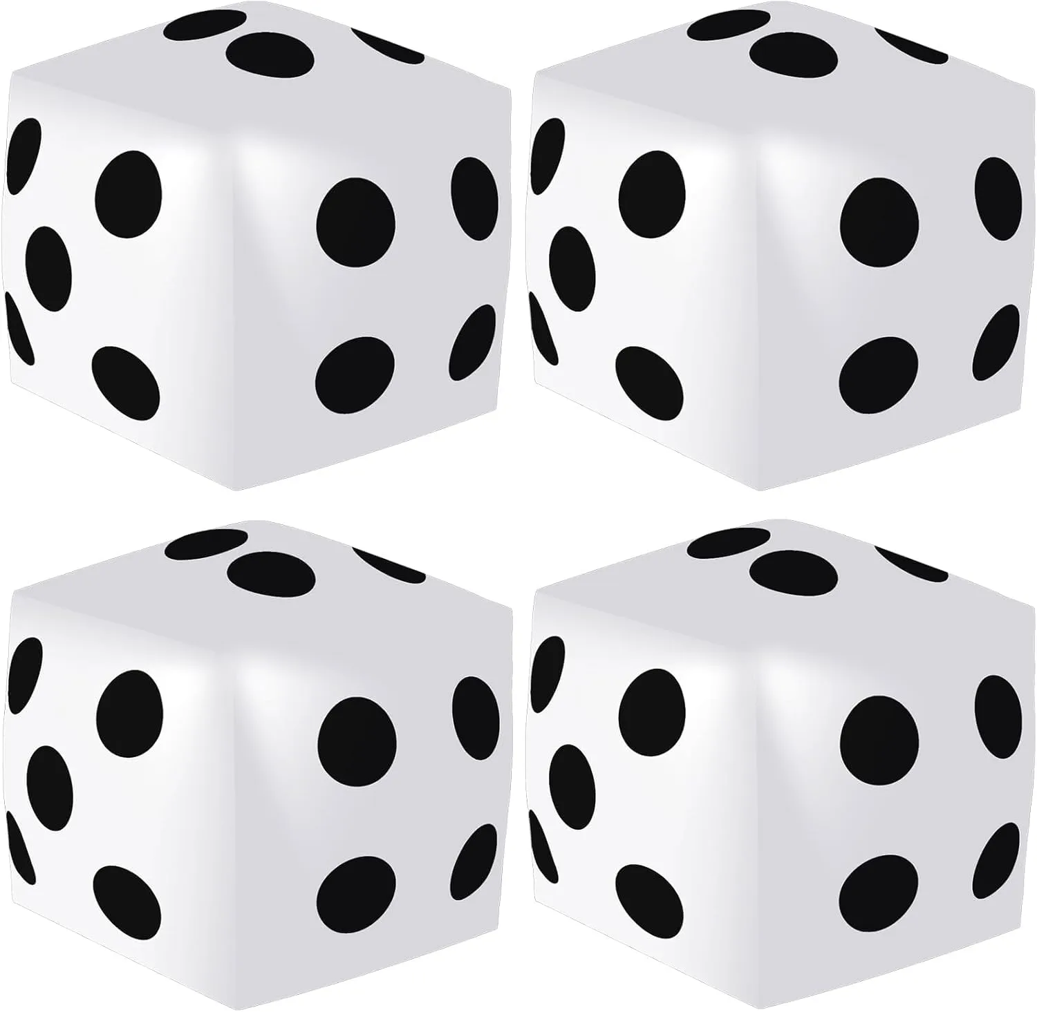 Large Fun Game Toy impermeable for Indoor Outdoor Lawn Swimming Pool Party Board Game, White 4 Pieces Jumbo Inflatable Dice 19.7 Inch Giant Inflatable Dice Multicolor 